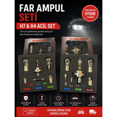 FAR AMPUL SETİ H7 ACİL SET