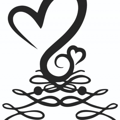 Lazer Kesim Metal Duvar Dekoru, Kalp Dekor 40 cm