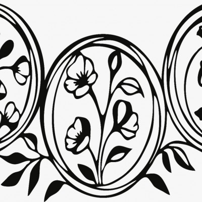 Lazer Kesim Metal Duvar Dekoru, Çiçekler yuvarlak 40 cm