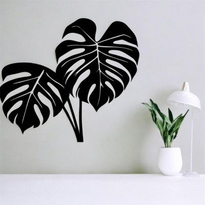 Lazer Kesim Metal Duvar Dekoru, Salon Yaprağı 40 cm