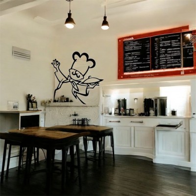 	Lazer Kesim Metal Duvar Dekoru, aşçı 40 cm