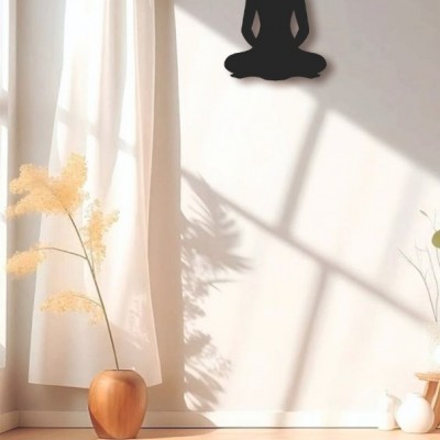 Lazer Kesim Metal Duvar Dekoru, Buda 40 cm