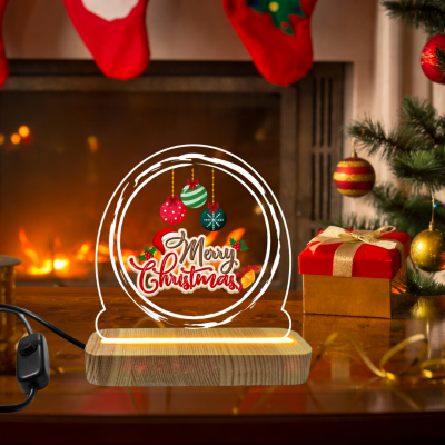 Yılbaşı Temalı Hediye 4 Masa Üstü ışıklı