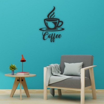 Lazer Kesim Metal Duvar Dekoru, Coffee Kahve 40 cm