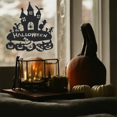 Lazer Kesim Metal Duvar Dekoru, Halloween 40 cm