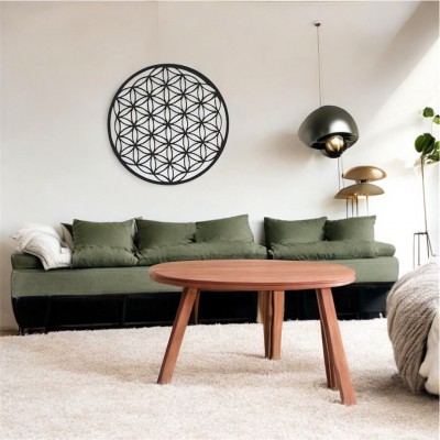 Lazer Kesim Metal Duvar Dekoru, Geometrik şekil 40 cm