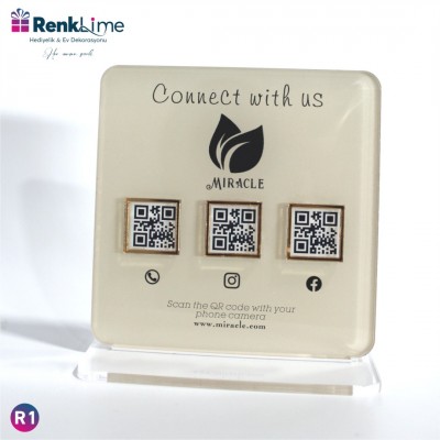 Pleksi Masa Üstü QR Menü
