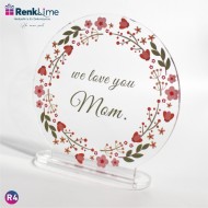 Pleksi Masa Üstü Anne sevgisi renkli çiçek buketi