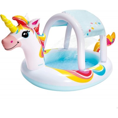58435 Unicorn Şekilli Fıskiyeli Gölgelikli Havuz 254cm