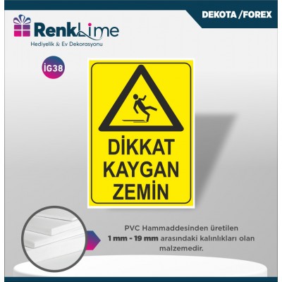 Uyarı İkaz Levhası - Dikkat Kaygan Zemin