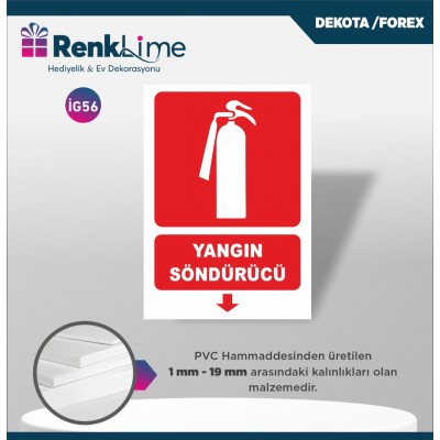 Uyarı İkaz Levhası - Yangın Söndürücü