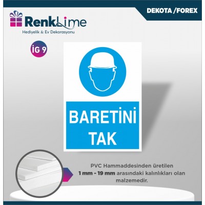 Uyarı İkaz Levhası - Baretini Tak