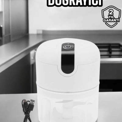 Şarjlı Mini El Rondosu Doğrayıcı Taşınabilir 250 ml Çelik Bıçaklı