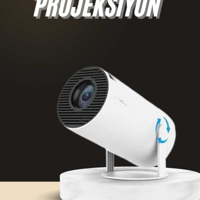 Ayaklı Projeksiyon Taşınabilir Mini Projektör Sinema Projektörü Android