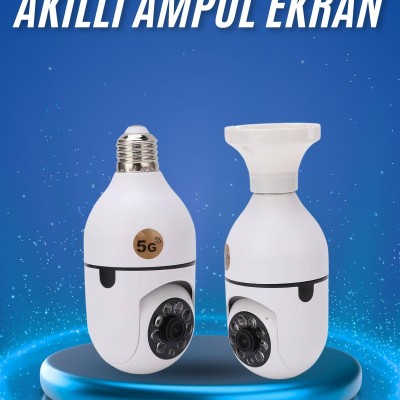 Gece Görüşlü Akıllı Dönebilen Ev Kamerası Ampül Kamera