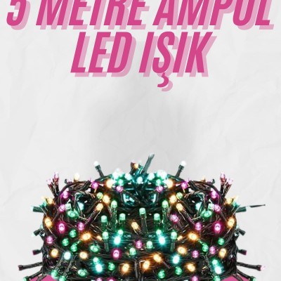 5 Metre Ampul LED Işık Renkli RGB Çok Renkli Led Aydınlatma