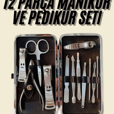 Tırnak Bakımı Tırnak Makası Profesyonel 12 Parça El Ayak Manikür Pedikür Seti