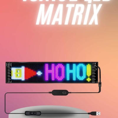 Matrix Led 16x192 Cama Yapışan Telefon Kontrollü Panel Dijital Ekran Kumandalı