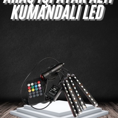 RGB Işıklı Araç İçi Aydınlatma Kumandalı 12'li Led Işık Renk Değiştirebilen