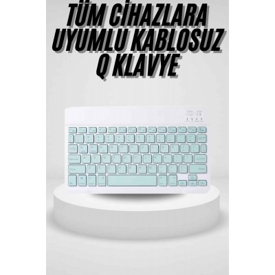 Uyumlu Kablosuz Bluetooth Şarj Edilebilir Mini Q Klavye