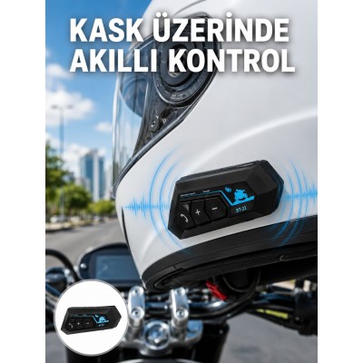 Bluetooth Kask Kulaklığı Intercom 5.0 Bluetooth Android ve İOS Uyumlu