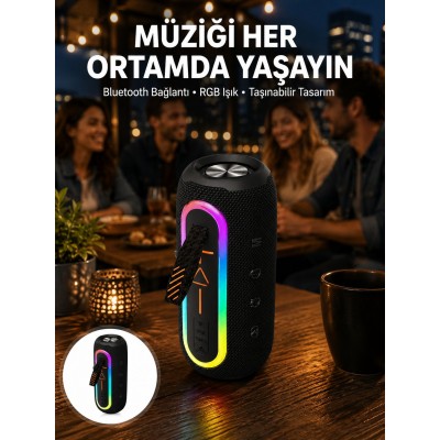 Bluetooth Hoparlör USB Şarjlı Uzun Pil Ömrü Android ve İOS Uyumlu Renkli