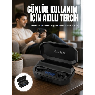 Kulak İçi Bluetooth Kulaklık Rgb Işıklı Çift Mikrofonlu iOS/Android Uyumlu BT 5.2 Yeni Nesil