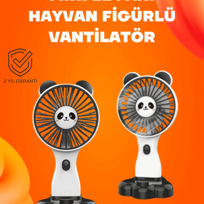 Kompakt Tasarımlı USB Şarjlı Mini Fan – Hayvan Figürlü Vantilatör