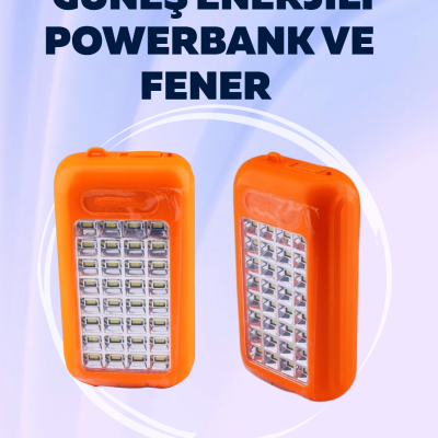 Gold Silver GS-875 Outdoor Powerbank & Işıldak – Güneş Paneli, 32 LED, 10000 mAh, Çift Çıkış