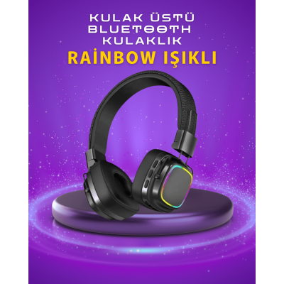 Renkli Işık Efektli Bluetooth 5.3 Müzik Kulaklığı