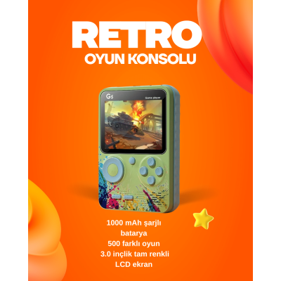 500 Oyun Hafızalı G5 Game Box – Renkli LCD Ekranlı