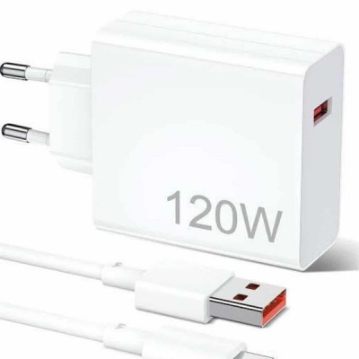 120W Şarj Aleti Hızlı Çift Turbo Şarj Aleti Seti Beyaz