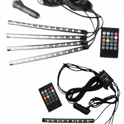 12'Lİ Şerit Led Işık RGB Sese ve Müziğe Duyarlı Araç İçi Ayak Altı