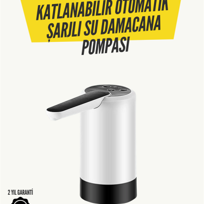 Katlanabilir Şarjlı Damacana Su Pompası Pratik Kullanım