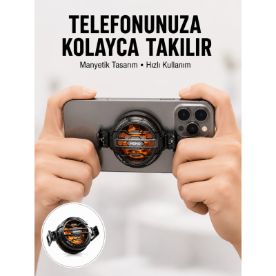 Telefon Soğutucu | LED Işık Efektli | Power Aparatlı | Sessiz ve Taşınabilir Model