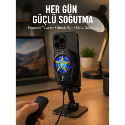 Cep Telefonu Radyatörü – Type-C, 2 Vitesli, Sessiz Soğutma Fanı