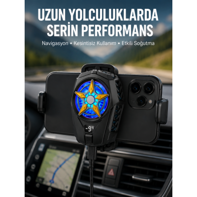 Mobil Cihaz Soğutma Radyatörü – Metal+ABS, Type-C Kablolu