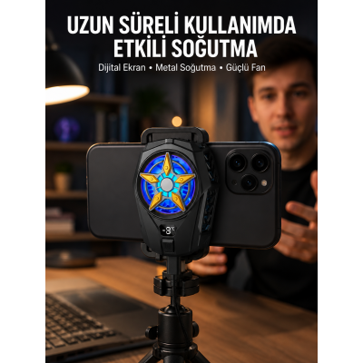 Ergonomik Telefon Soğutucu – 2 Hız Ayarı, Hafif ve Taşınabilir