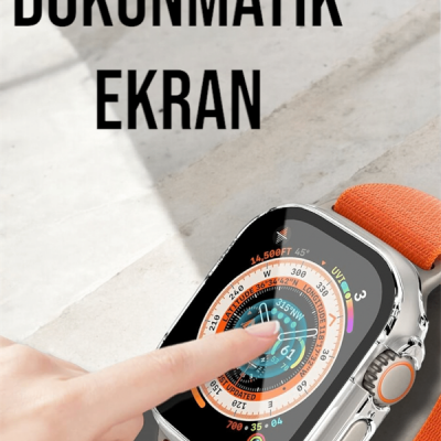Bluetooth Bağlantılı 49MM Dokunmatik Akıllı Saat Sağlık ve Spor Takip Özellikli