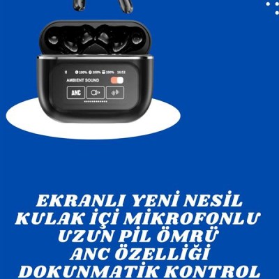 Ekranlı Yeni Nesil Pro Kulaklık ve Akıllı Saat Kampanyası Kulak İçi Mikrofonlu