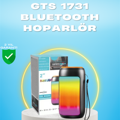 GTS 1731 Bluetooth Hoparlör – Şarjlı, LED Işıklı, FM Radyo Destekli