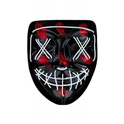 Hallowen Parti Maskesi Neon Led Işıklı Maske 3 Modlu Cadılar Bayramı Maskesi