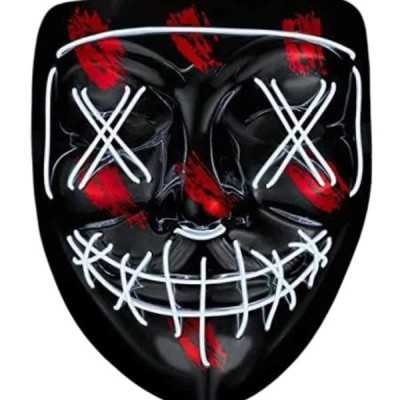 Hallowen Parti Maskesi Neon Led Işıklı Maske 3 Modlu Cadılar Bayramı Maskesi