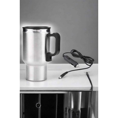 Kettle Kapaklı Araç İçi Termos Tüm Arabalara Uyumlu Çakmaklık Girişli Su Isıtıcı Bardak