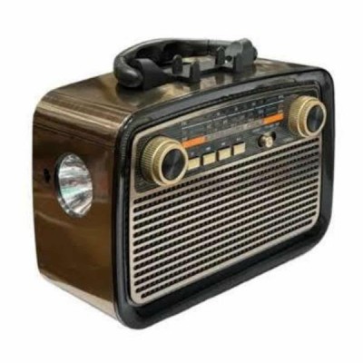 Nostalji Radyo Bluetooth Hoparlör USB-SD Kart Giriş Led Fener Işıklı Bataryalı Pilli