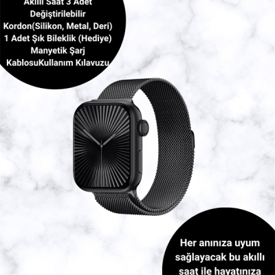 SQ-16 Mini Series 10 Akıllı Saat – 3 Kordon + Hediye Bileklik
