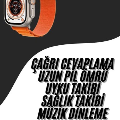 Ultra Max Kordon Kilitli Akıllı Saat Amoled Ekran Titreşimli Çağrı Cevaplayabilen
