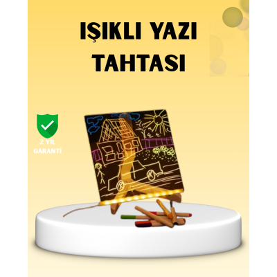 LED Işıklı Akrilik Yazı Tahtası Renkli Kalem Setiyle