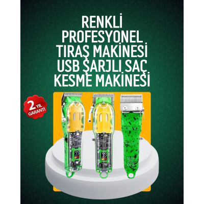 USB Şarjlı Şeffaf Gövdeli Saç Kesme Cihazı