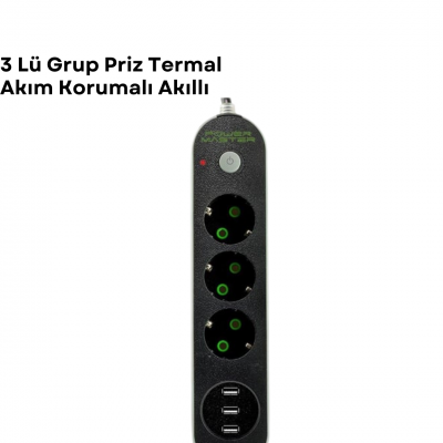 3 USB Portlu Üçlü Priz CXE103
